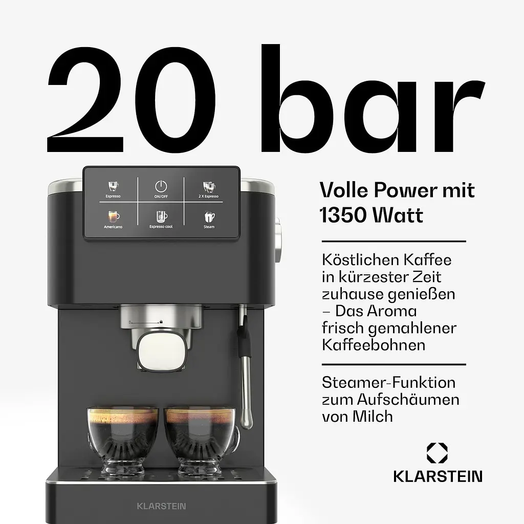 Кофеварка Klarstein SteelPresso Touch (10046502) - фото 2