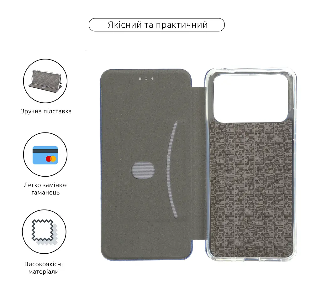 Чехол-книжка для Xiaomi Poco C40, G-Case, синий, кожаный чехол-книга из экокожи (PU) и TPU, с магнитом, с подставкой и вместительным кардхолдером, противоударный, защита всего корпуса, ArmorStandart (ARM62128) - фото 3