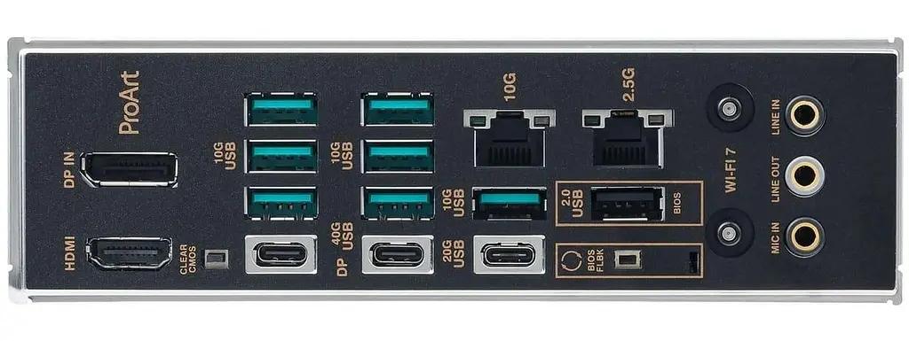 Материнська плата ASUS PROART X870E-CREATOR WIFI (PROART X870E-CREATOR WIFI) (Socket AM5, AMD X870E, ATX) - фото 5