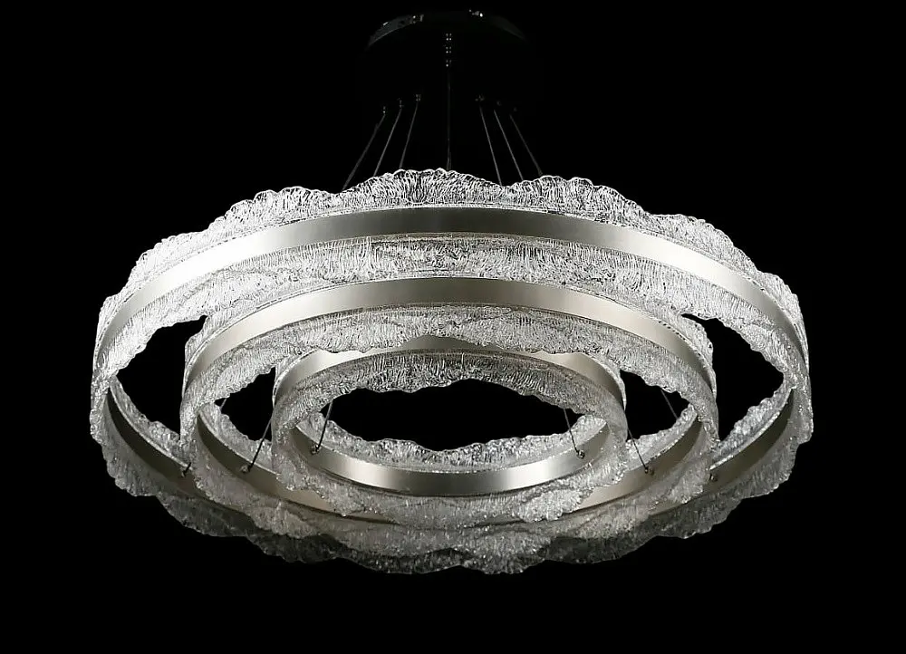 Люстра стельова LED Splendid Ray L83058/800+600+400/3, діаметр 80 см, чорний та сірий, сучасний стиль для дому - фото 5