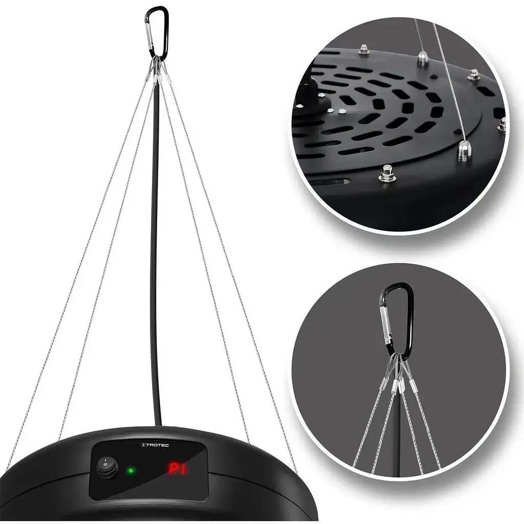 Обігрівач Trotec IR 1550 SC 1500W + LED стельовий інфрачервоний Black - фото 4