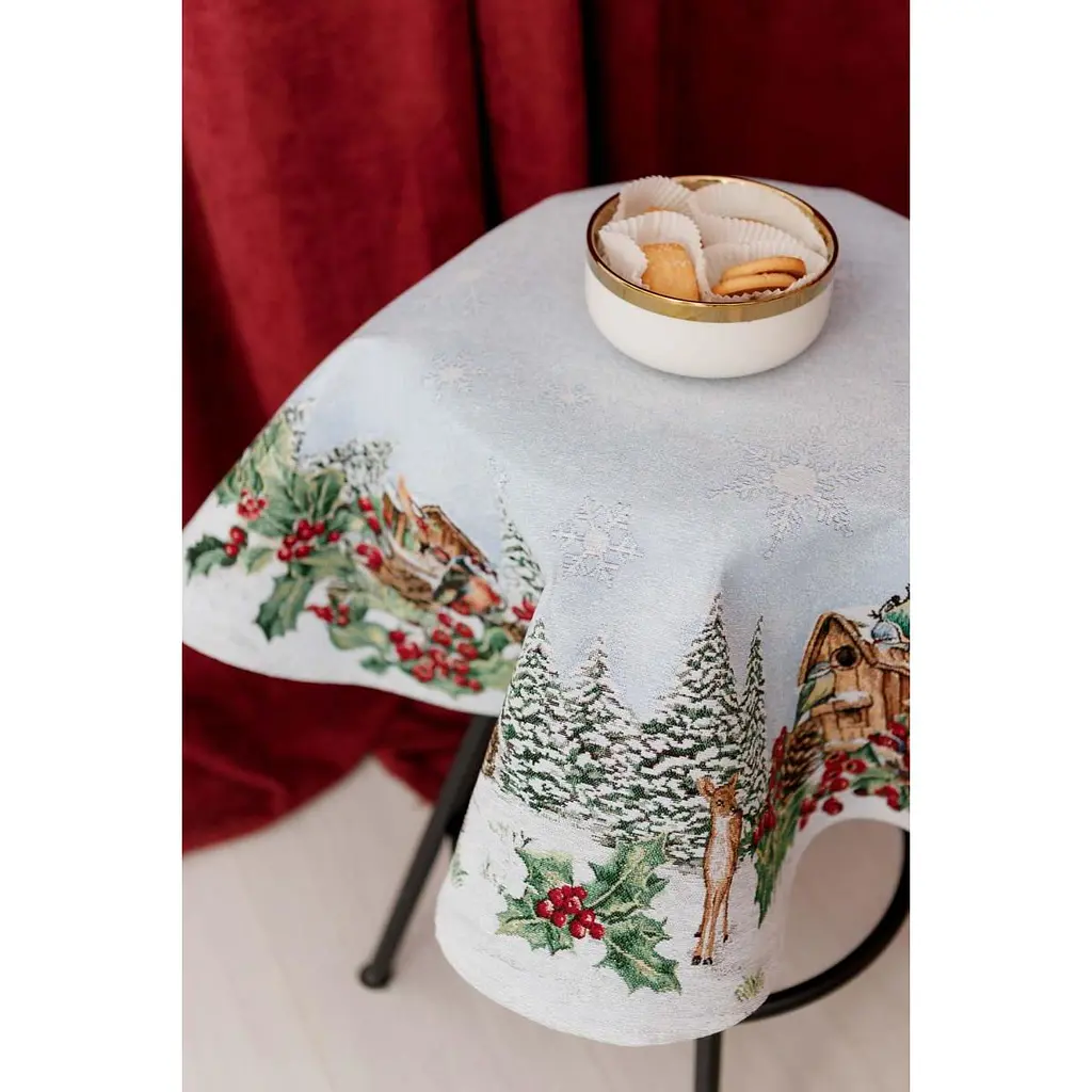 Скатертина гобеленова Прованс Squirrel з люрексом 180 см (41707) - фото 5