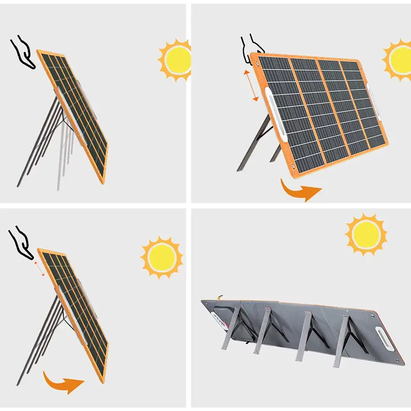 Сонячна панель портативна TSP-18V-100W Monocrystalline PD65W+QC3.0 (1USB-A/1C) Black Epik teh0029316 - фото 5
