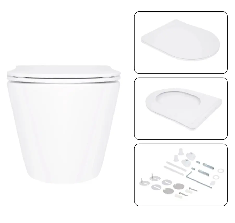 Набір Q-tap Nest 4 в 1 підвісний унітаз Swan Ultra Quiet 520x360x320 + комплект інсталяції QT16335180W48191 - фото 6
