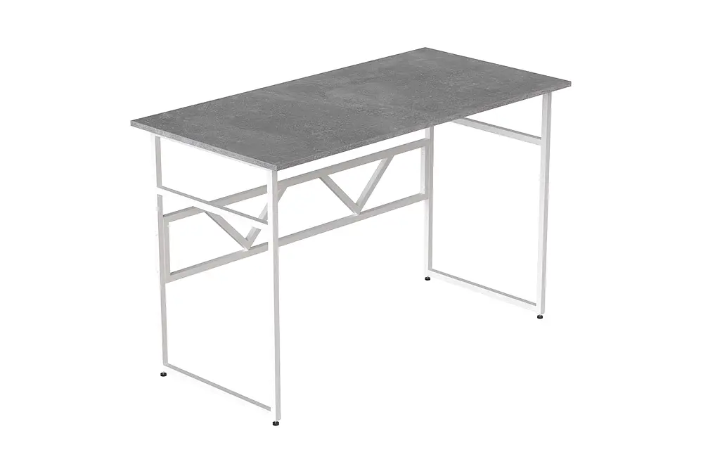 Стол письменный Райан Ferrum-decor 750x1400x700 Белый металл ДСП Бетон 16 мм (FRD-106502) - фото 5