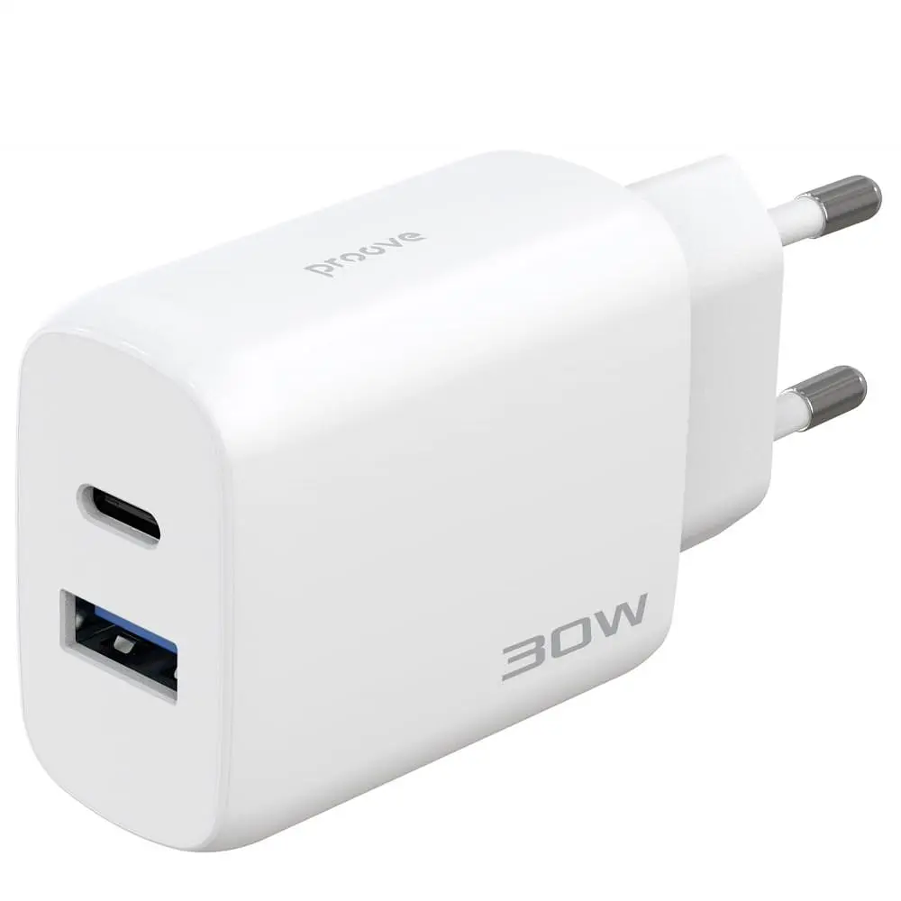Зарядний пристрій Proove Silicone Power 2 30W (Type-C + USB) + Cable Type-C to Type-C (1m) white (WCSP23011002) - фото 4