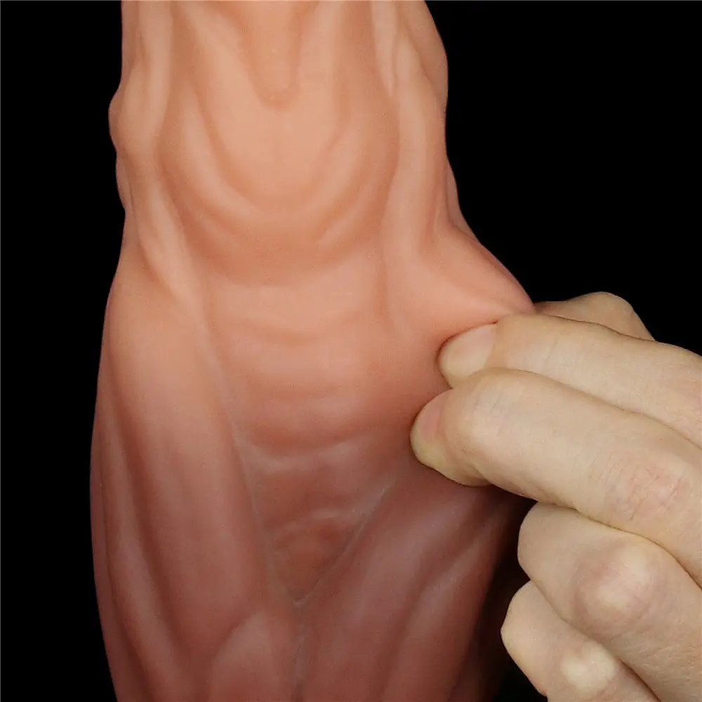 Фалоімітатор Dual-Layered Silicone 9.5" Nature Cock 24.5 см коричневий - фото 10