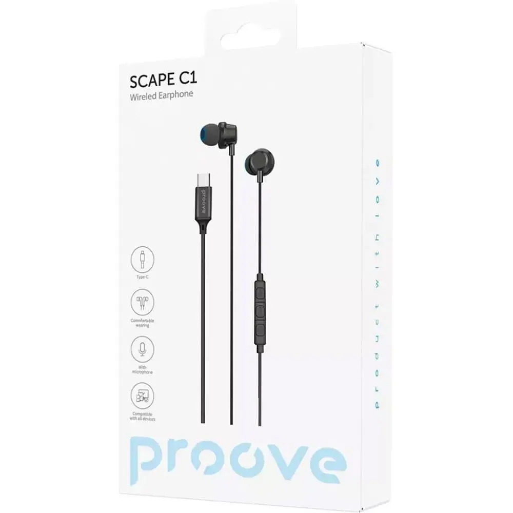 Навушники Proove Scape C1 (Type-C) black (WESC10000201) - фото 2