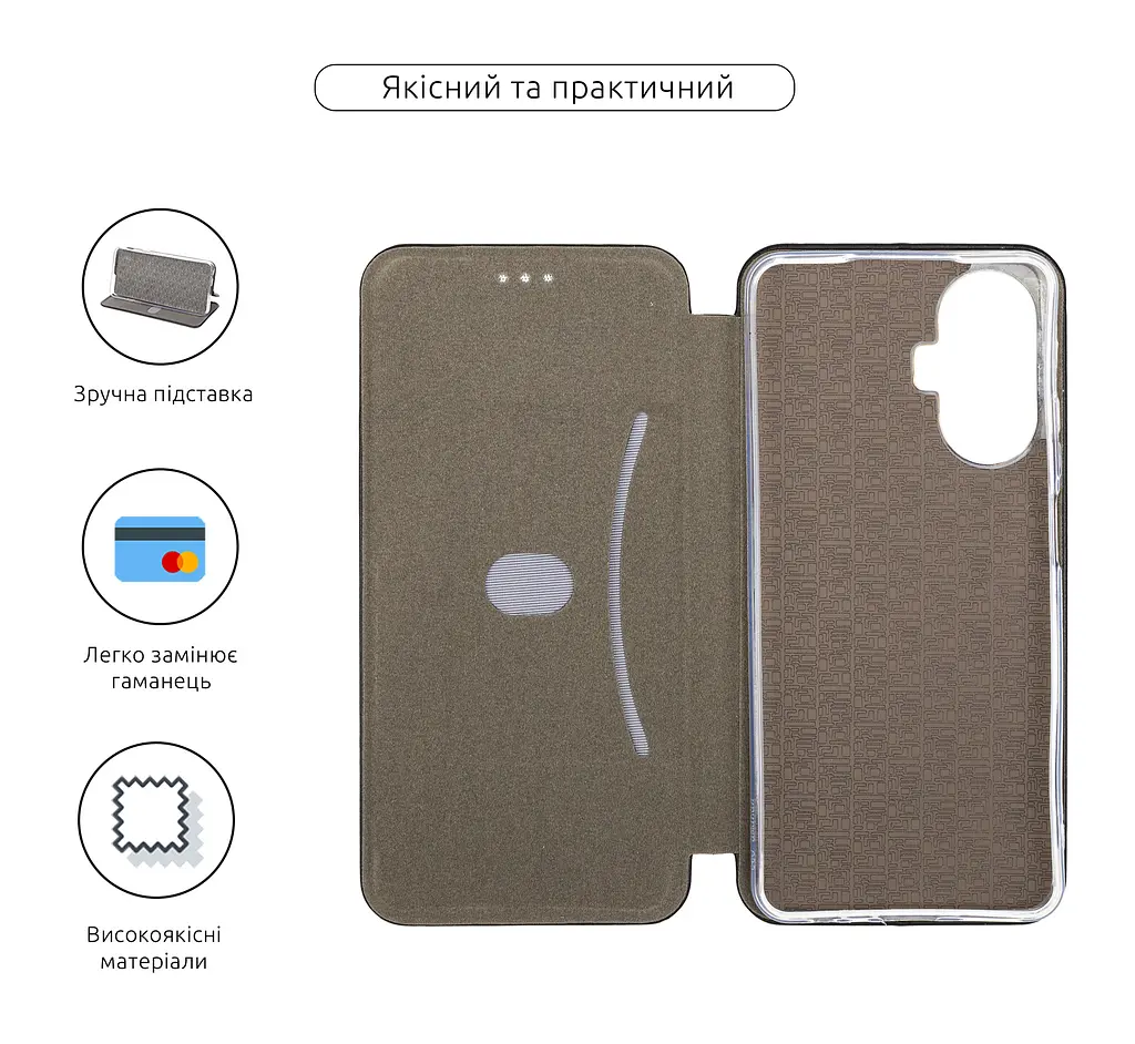 Чехол-книжка для Realme C55, G-Case, черный, кожаный чехол-книга из экокожи (PU) и TPU, с магнитом, с подставкой и вместительным кардхолдером, противоударный, защита всего корпуса, ArmorStandart (ARM67929) - фото 3