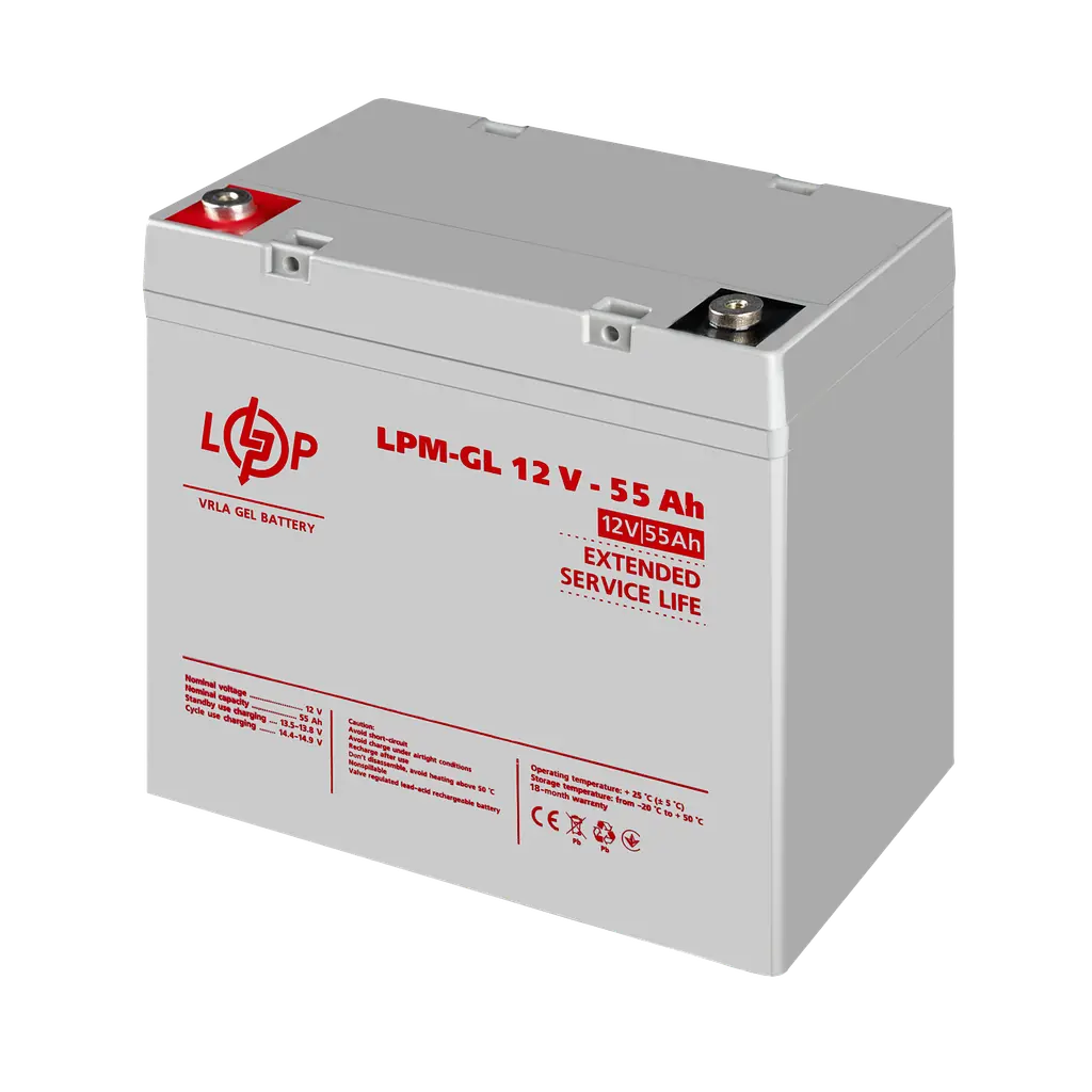 Акумулятор гелевий LPM-GL 12 V - 55 Ah - фото 4
