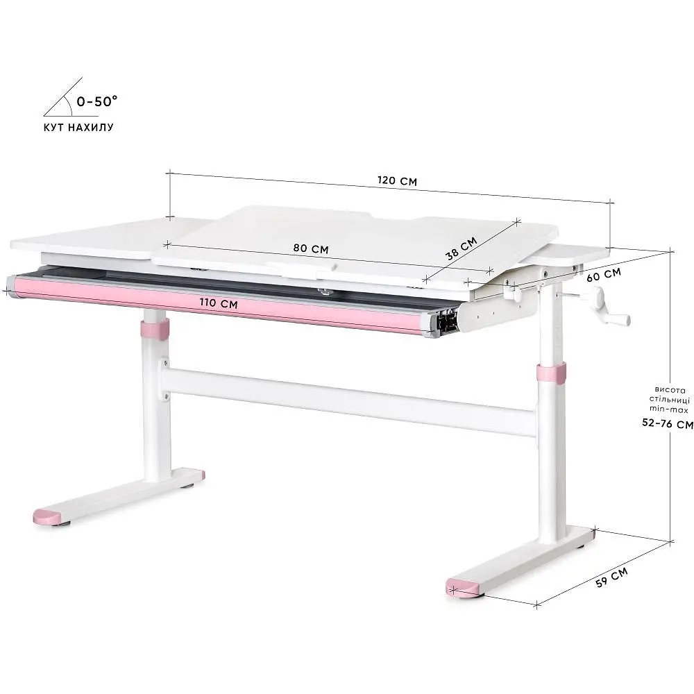Детский стол Evo-kids TH-360 Lite Pink (TH-360 WG/PN Lite)  - фото 2