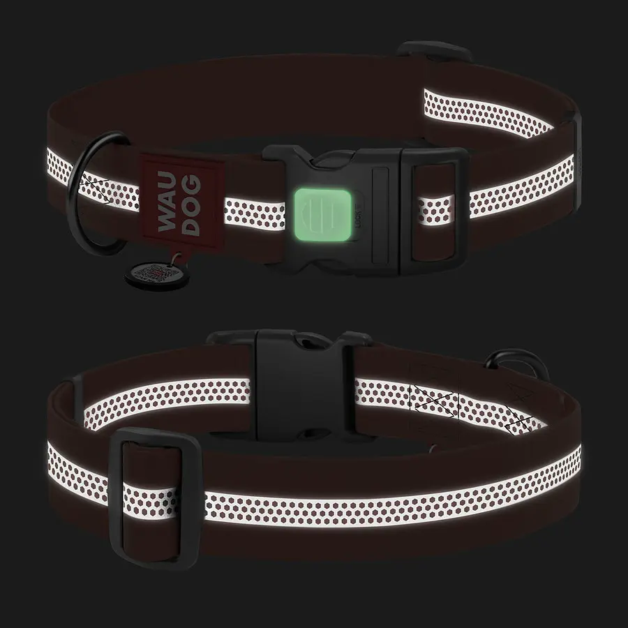 Ошейник для собак водостойкий Waudog Waterproof с QR-паспортом светоотражающий пластиковый фастекс XXL Ш 40 мм Д 46-70 см - фото 2