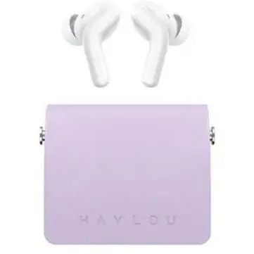 Навушники бездротові Xiaomi Haylou Lady Bag TWS в кейсі фіолетові - фото 3