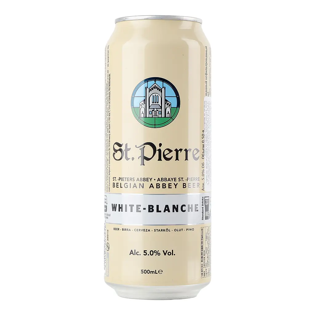 Пиво St. Pierre Blanche, светлое, нефильтрованное, 5%, ж/б, 0,5 л - фото 4