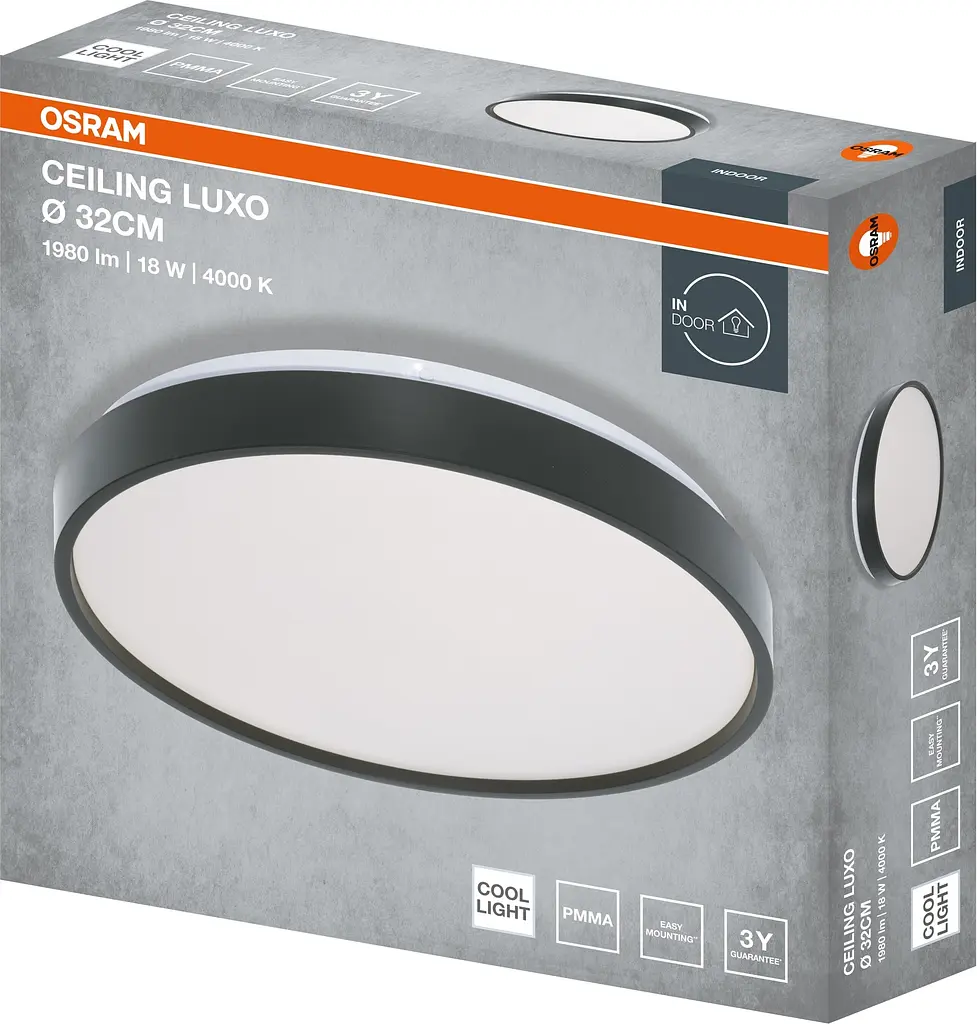 Osram Світильник накладний CEILING LUXO 18Вт 4000К чорний - фото 5