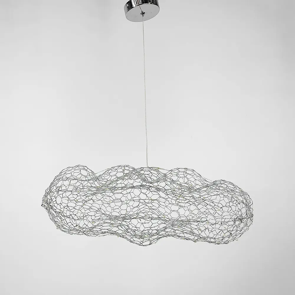 Дизайнерська декоративна срібна люстра-хмаринка LED CLOUD | Арт. MJ 83 CH | Line F - фото 3