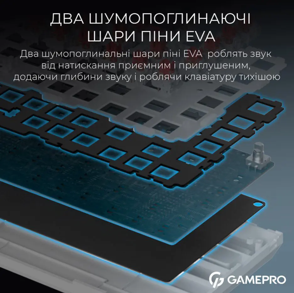 Клавіатура бездротова ігрова механічна GamePro MK-160-B Pro Black-White QLAB Orange Switches Hot-Swap - фото 10
