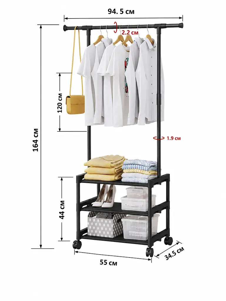 Вішалка підлогова SINGLE-POLE SHOE and HAT RACK / Одинарна стійка-вішалка - фото 4