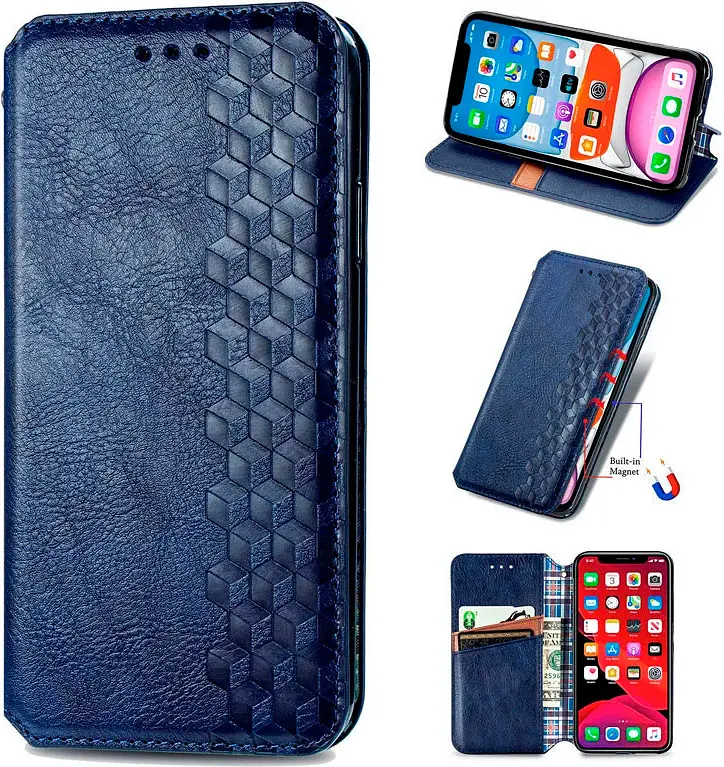 Чехол-книжка GETMAN Cubic Cover Case для Xiaomi 13 Lite Blue [85851] - фото 3