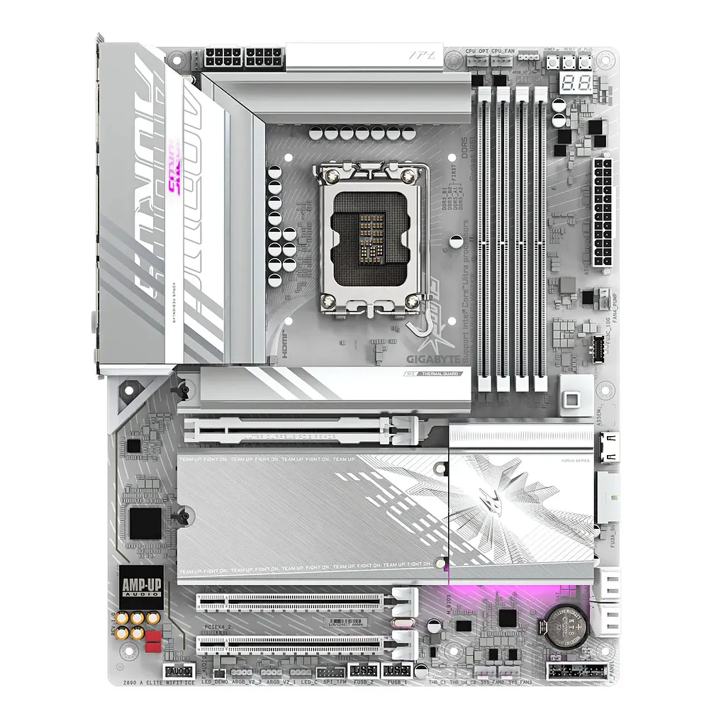 Gigabyte Материнська плата Z89 AORUS ELITE WF7 ICE s1851 Z890 4xDDR5 M.2 Wi-Fi BT HDMI DP ATX