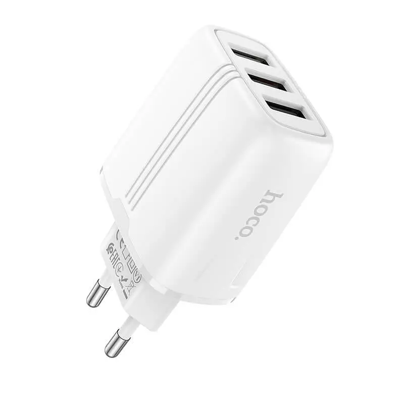 Адаптер мережевий HOCO Amazing three-port charger N15 3USB, 3.4A - фото 3