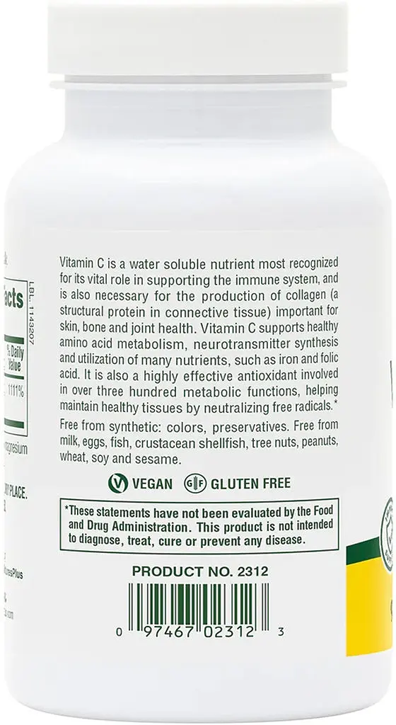 Вітаміни та мінерали Natures Plus Vitamin C 1000 mg, 90 вегакапсул - фото 3