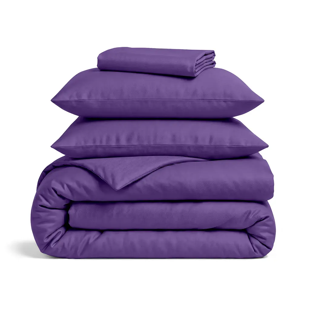 Двоспальна постільна білизна з простирадлом на резинці LIGHT PLUM COSAS (4822052100783)