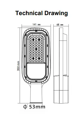 Светильник уличный светодиодный Horoz Electric Texas-50, 50 Вт 6400 К - фото 2