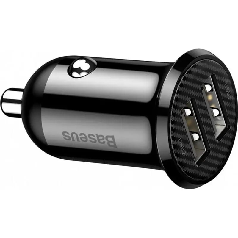 Автомобильное зарядное устройство Baseus Grain Pro 4.8A 2USB Black - фото 3
