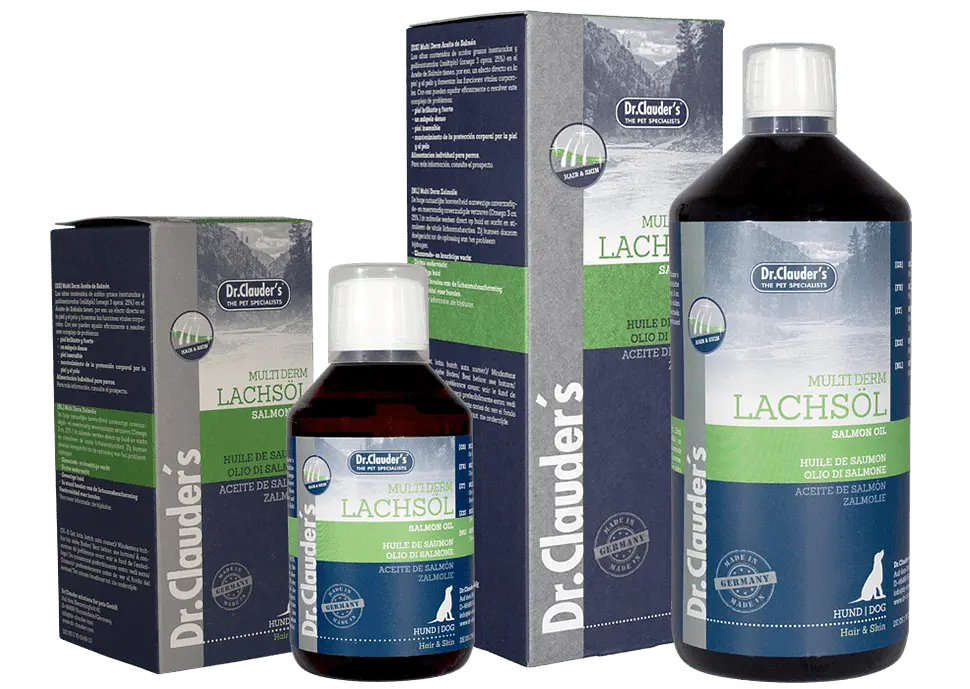 Добавка для шкіри і шерсті собак Dr.Clauder's Hair & Skin Multi Derm Lachsöl з маслом лосося 250 мл - фото 2
