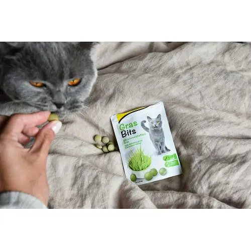 Вітамінізовані таблетки для котів GimCat Gras Bits трав'яні кульки, пакетик, 425 г - фото 5