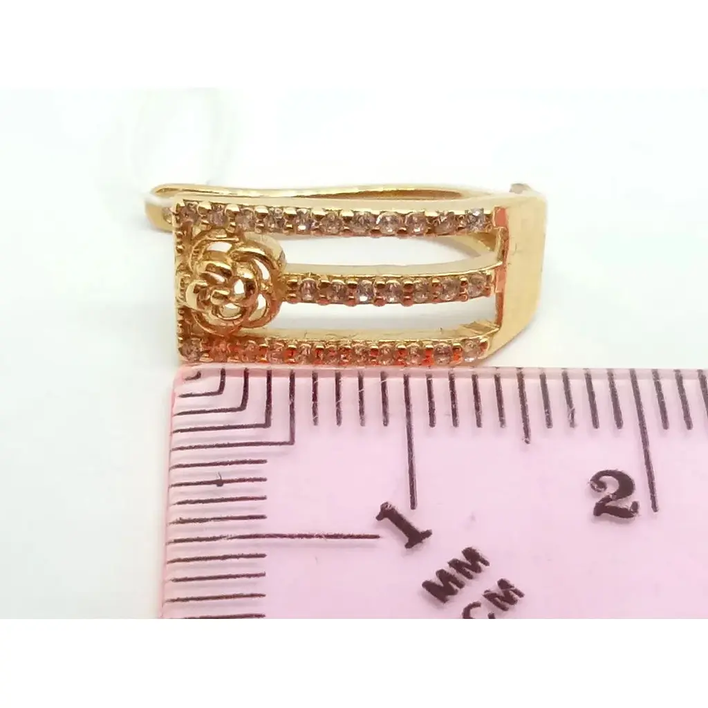 Золоті сережки Родинні коштовності з фіанітами. 1720385 - фото 4