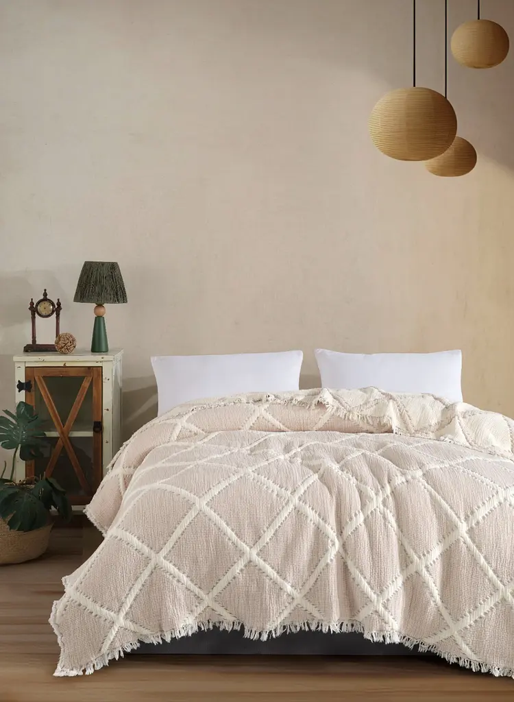 Муслінове покривало Moss Ivory Bej 230х250 см Moss Home pbe0051374