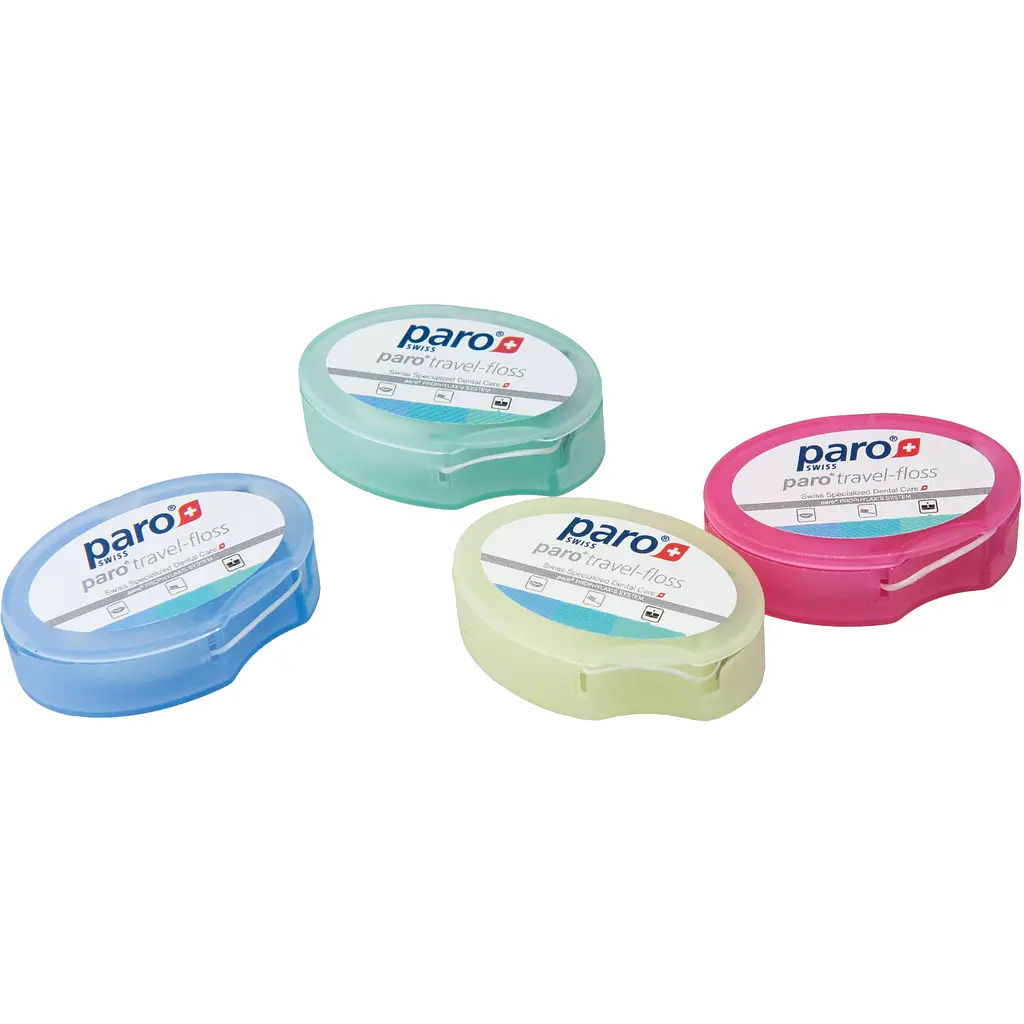 Дорожная зубная нить Paro Swiss Travel Floss вощеная с мятой 5 м зеленая - фото 2
