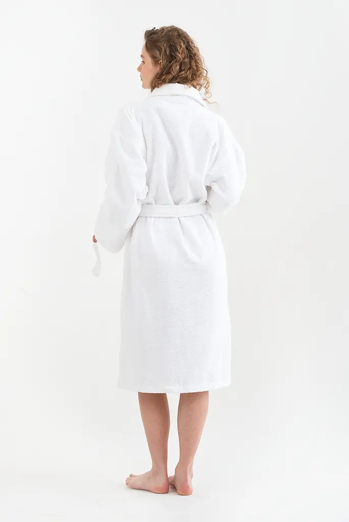 Халат махровый unisex Lotus Home - Basic Line white XL - фото 8