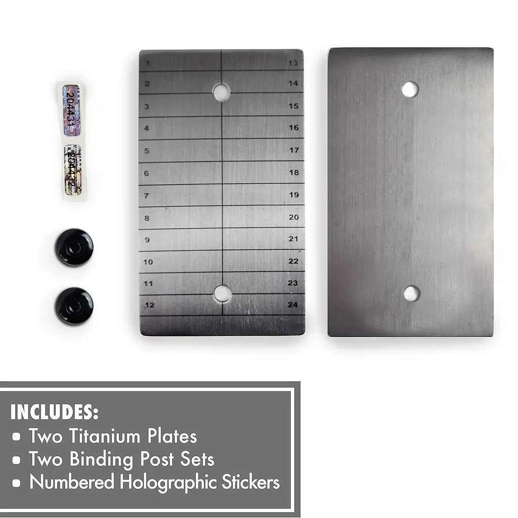 Титанові пластини ColdTi Titanium Double Plate для зберігання сід-фрази, 2 шт з двома пломбами - фото 3