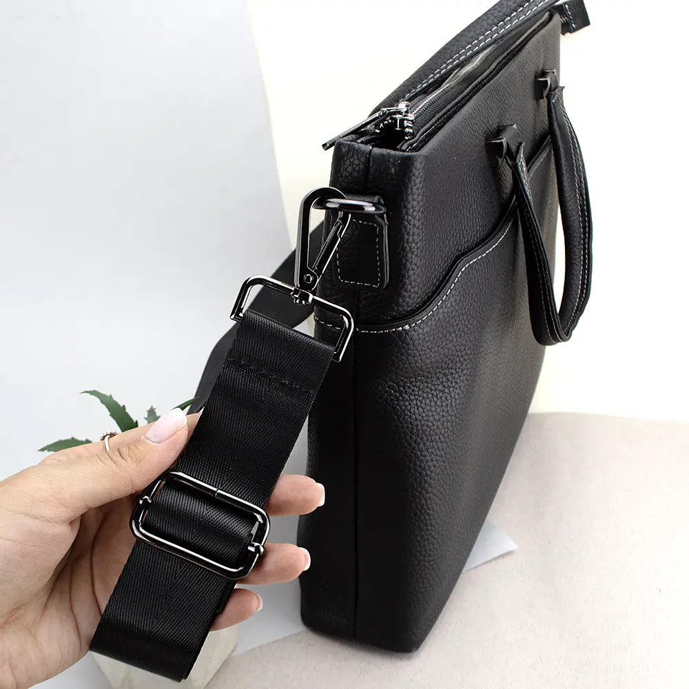 Сумка кожаная для ноутбука 13" и документов А4 DRL19077 черный - фото 2