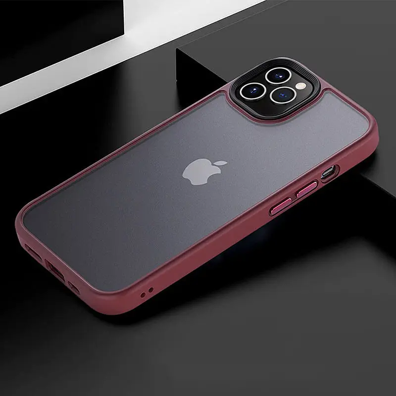 TPU+PC чохол Metal Buttons для Apple iPhone 12 Pro Max 6.7" Бордовий, TPU+PC - фото 2