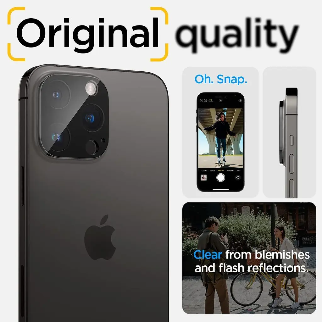 Защитное стекло для камеры Spigen Camera Lens Screen Protector GlasTR Optik Black для iPhone 15 Pro Max | iPhone 15 Pro | iPhone 14 Pro | 14 Pro Max (AGL05273) - фото 7