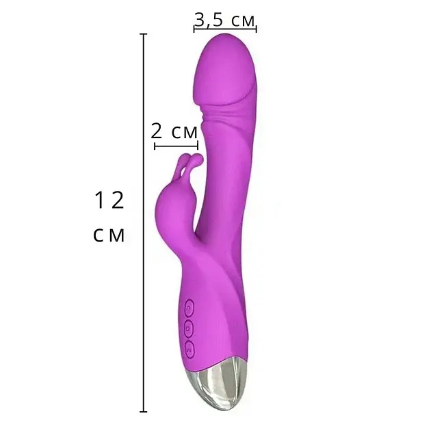 Вібратор кролик 2 в 1 I'MCUM Realistic Lover Фіолетовий (IM-ZDB506) - фото 9
