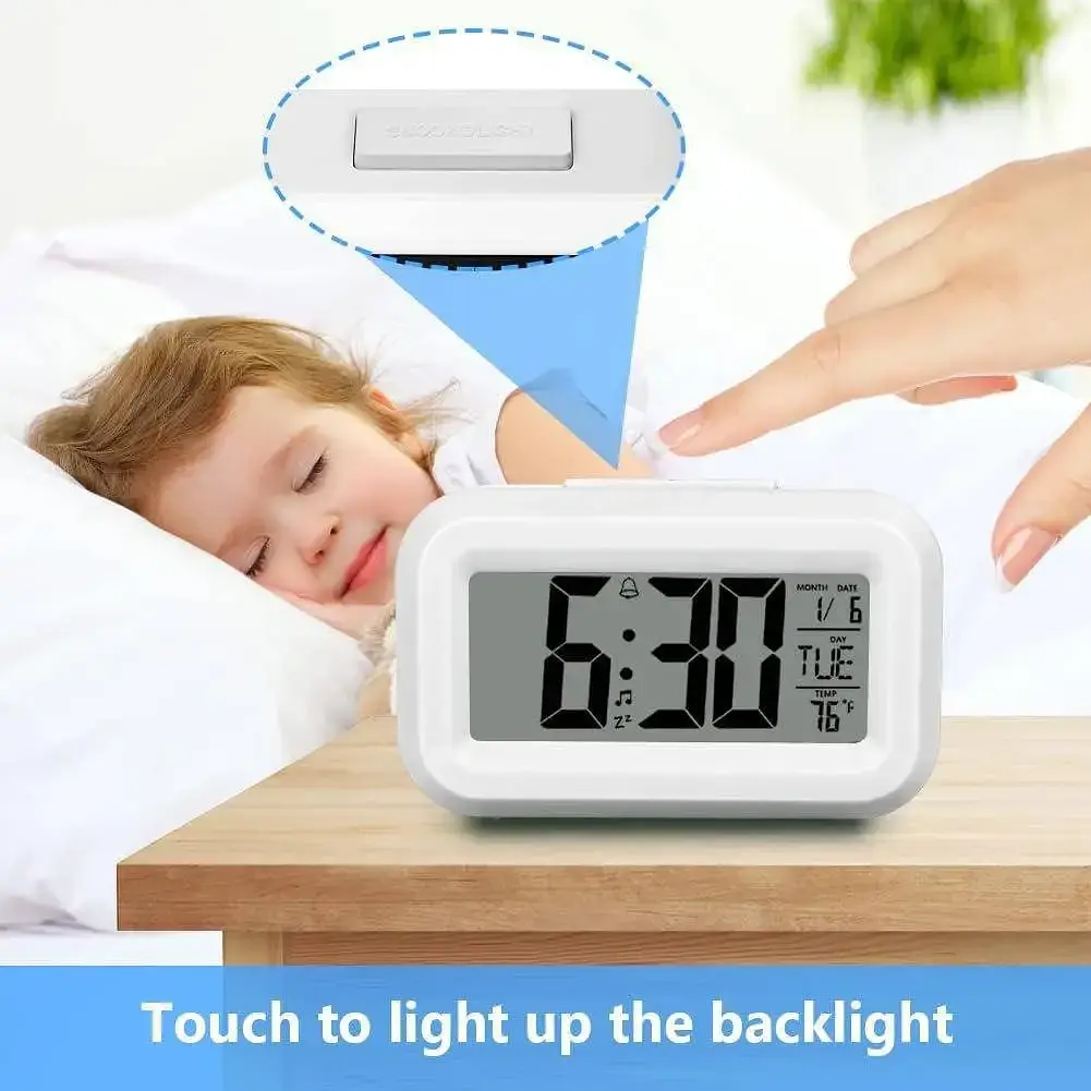 Компактний настільний цифровий годинник будильник Vicloon Digital Alarm Clock білий (SKU-121) - фото 4