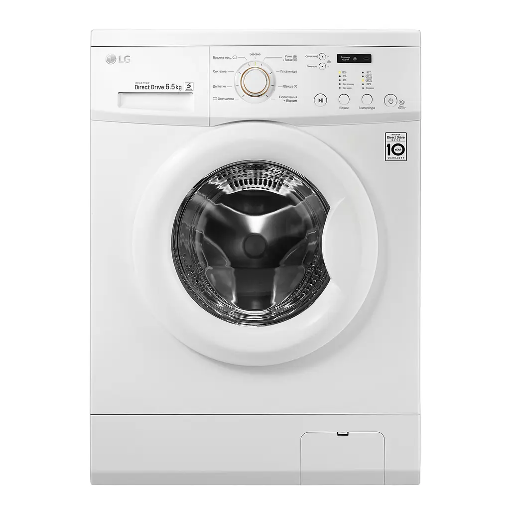Пральна машина LG з фронтальним завантаженням FH2C3WD, 6.5кг, 1200, A+++, глибина 44см, Інвертор, Білий (FH2C3WD) - фото 3