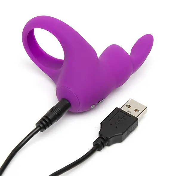 Ерекційне віброкільце Happy Rabbit Rechargeable Cock Ring, 6.7 см (фіолетовий) - фото 2