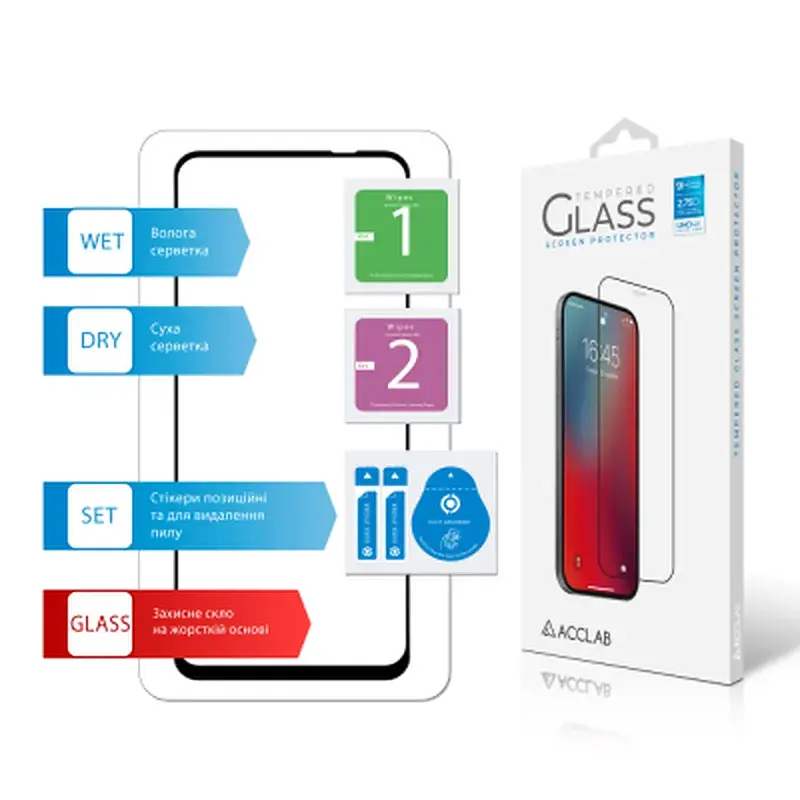 Скло захисне ACCLAB Full Glue Oppo A3x Black (1283126598890) - фото 7