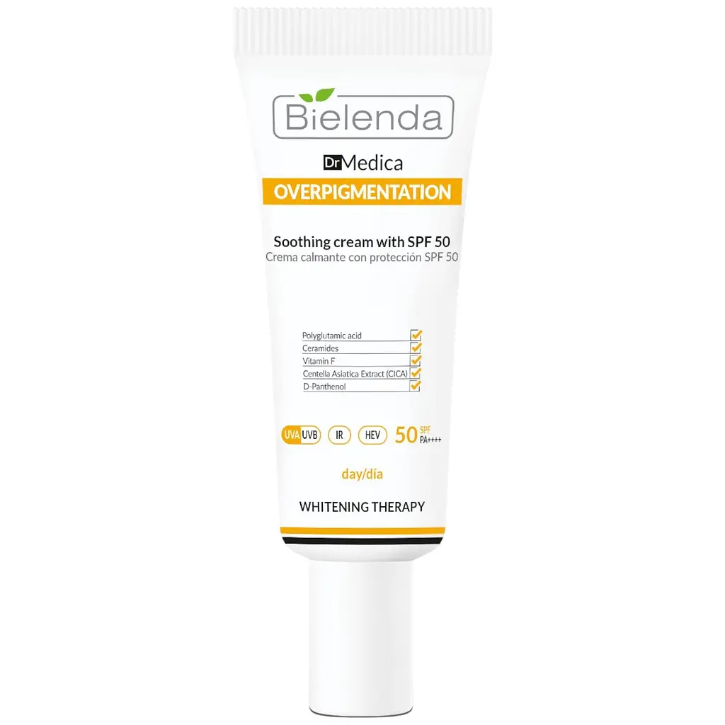 Крем для обличчя Bielenda Dr Medica Overpigmentation Заспокійливий з SPF 50, 50 мл - фото 2