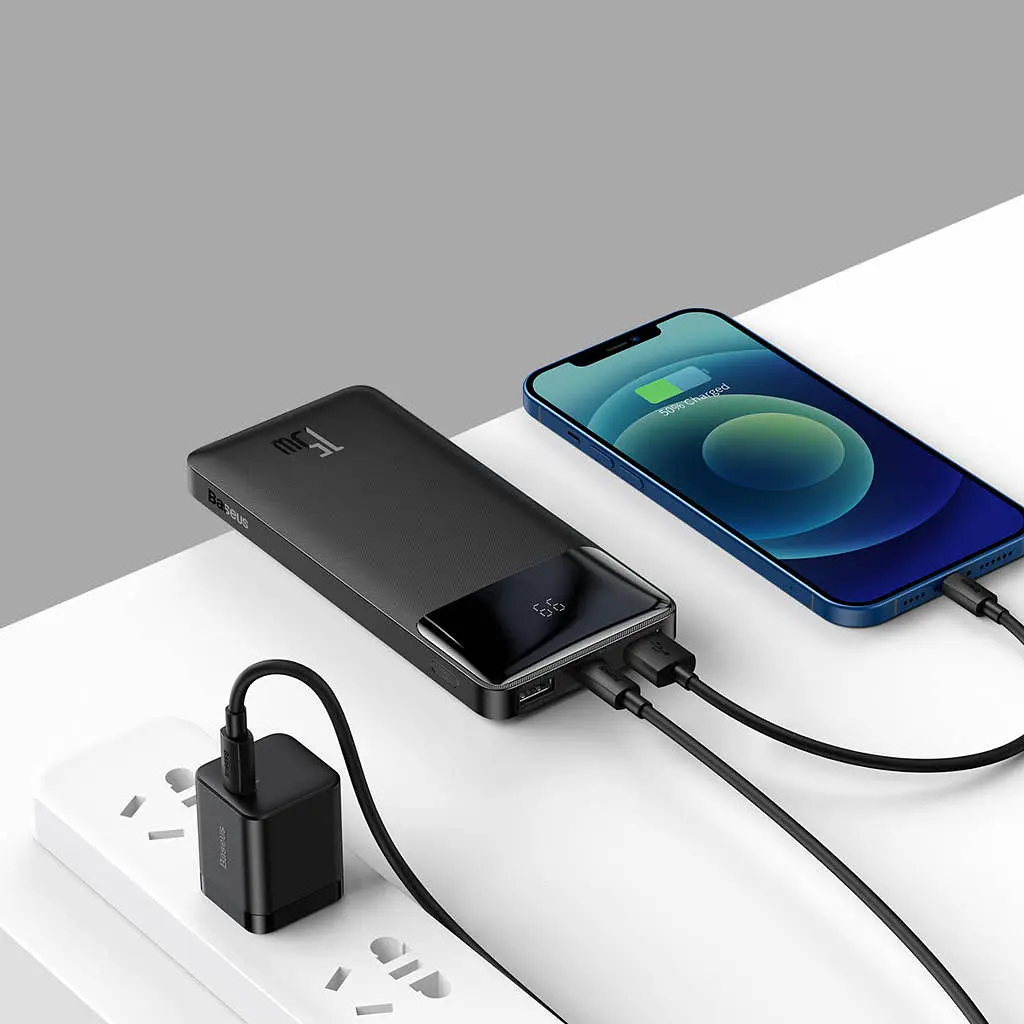 Зовнішній аккумулятор Baseus Bipow Overseas 10000mAh 15W чорний PPBD050001 - фото 6