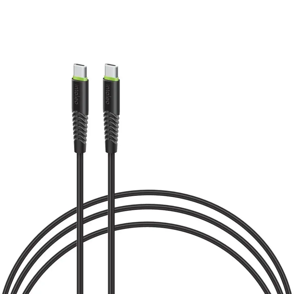 Дата кабель USB-C to USB-C 1.2m 18W black Intaleo (1283126501296)