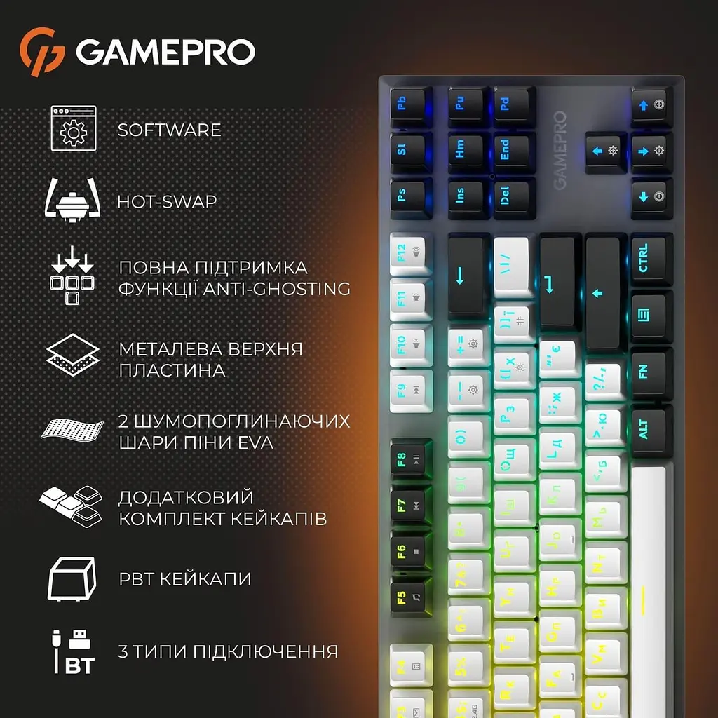 Клавиатура GamePro Genesis Joker Pro (MK124G) 87% Red switches (MK124G Pro) - фото 5