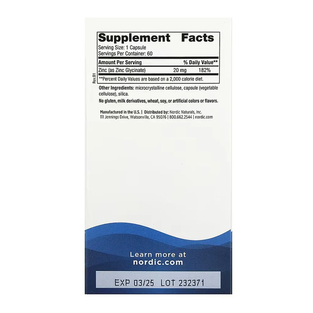 Глицинат цинка Zinc Glycinate - 60 caps - фото 2