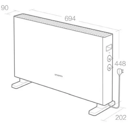 Обогреватель Xiaomi SmartMi Electric Heater 1S White [DNQ04ZM] [35810] - фото 4